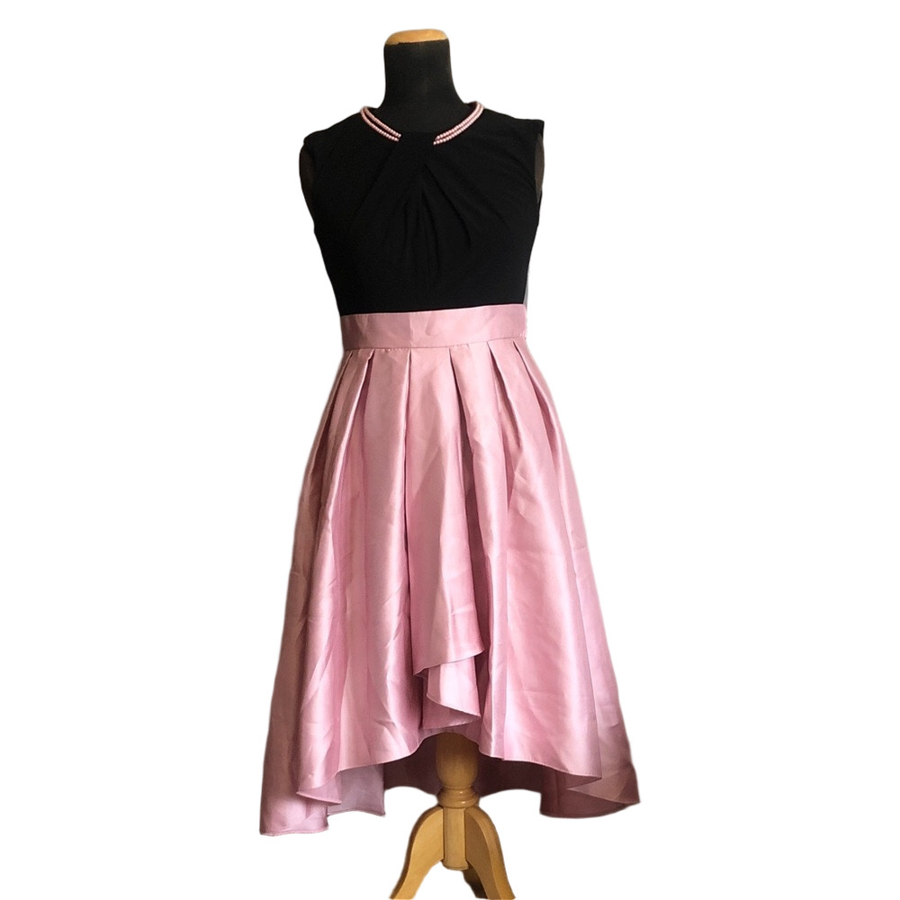 NEW Ignite Evenings Sleeveless Black & Pink High-Low Dress, Size 6